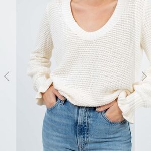 The Fifth Label 100% Cotton Open Knit Pullover Sweater, Size Small